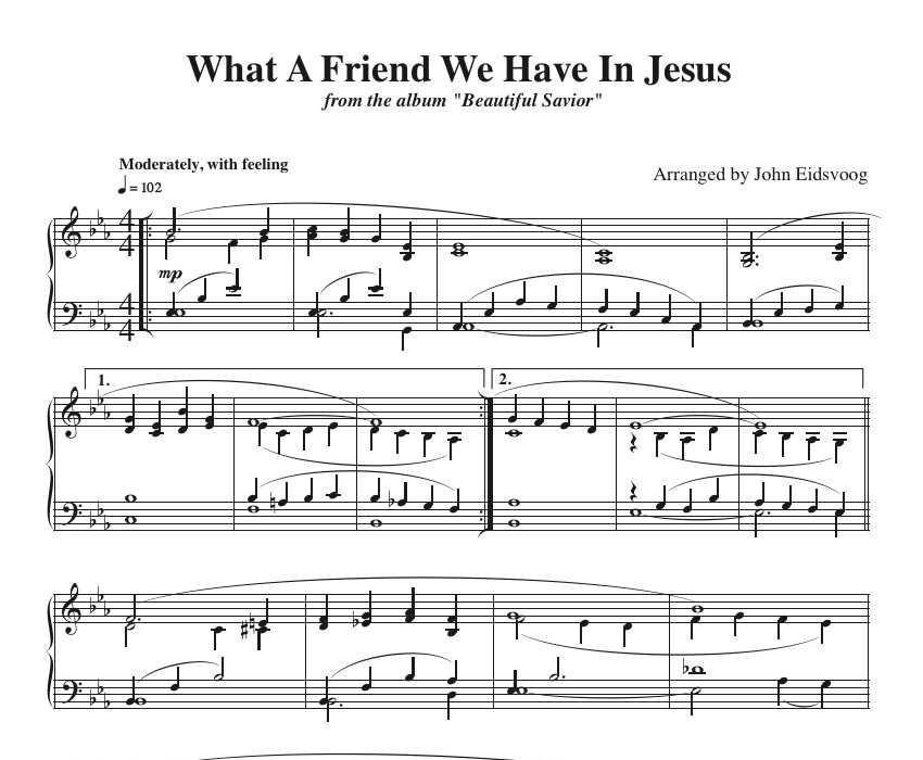What A Friend We Have In Jesus (sheet music)